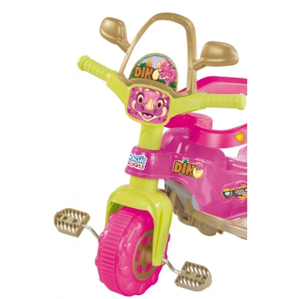 Triciclo Infantil Velotrol Menina Motoca Motoquinha Dino Pink Com Som