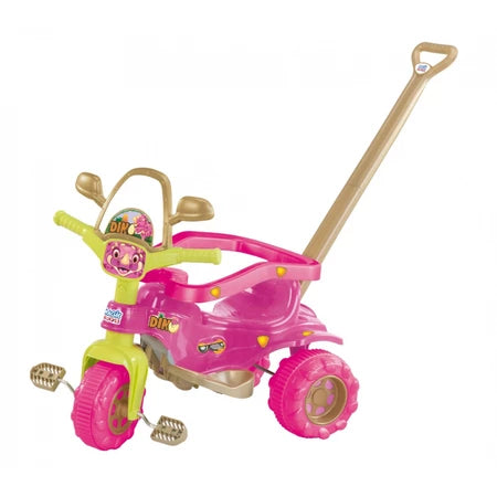 Triciclo Infantil Velotrol Menina Motoca Motoquinha Dino Pink Com Som