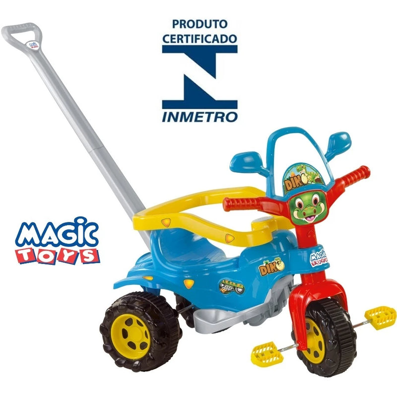 Velotrol Infantil Menino Triciclo Motinho Moto Dino Azul