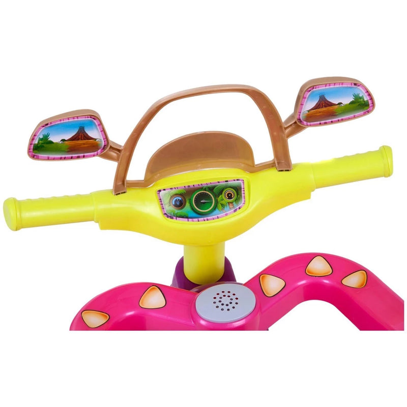 Triciclo Infantil Velotrol Menina Motoca Motoquinha Dino Pink Com Som